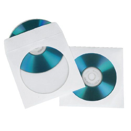 Hama CD/DVD papieren beschermhoezen, wit, pak van 25