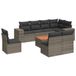 vidaXL Loungeset met kussens, polyrotan, grijs
