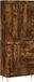 vidaXL Hoge kast, bewerkt hout, gerookt eikenkleurig, 69,5x34x180 cm