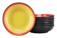CreaTable, 24921, serie Hot Red, 6-delige serviesset voor 6 personen, soepbordenset van aardewerk, vaatwasser- en magnetronbestendig, kwaliteitsproductie
