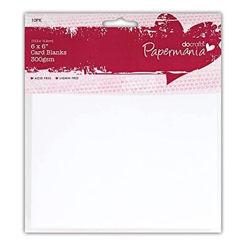 Papermania 6 x 6 inch 300 gsm kaartafdekkingen en enveloppen - Wit - 10 stuks