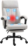 Vinsetto Massage Bürostuhl Polyester, Stahl 65L x 74B x 111-119H cm Hellgrau