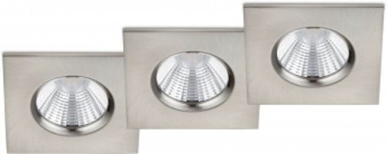 Trio International Badkamer inbouwspots Zagros incl. LED 5.5w 3000K 345lm Nikkel Mat 3 Stuks