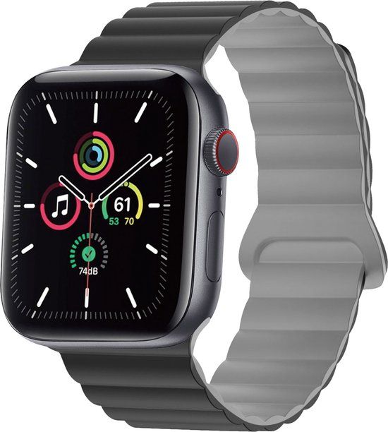 iMoshion Siliconen Magnetische Band - Apple Watch 38/40/41mm - Zwart/Grijs