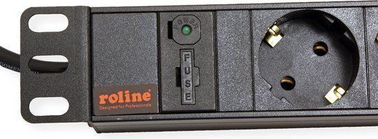 ROLINE 19" stekkerdoos 8-voudig, C14 stekker, zwart, 2 m