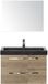 BES LED Seville Badmeubelset 80 cm - Natuur Eiken - Wastafel Hardsteen Wit Lucca met Spiegel