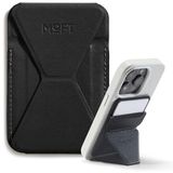 MOFT Magnetische Portemonneehouder voor iPhone 15/14/13/12-serie Compatibel met Magsafe, MOVAS Magnetische Telefoonhouder van Veganleer met 3 kijkhoeken, 2 kaarthouders (Jet Black)