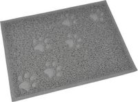 Codico Rechthoekige PVC Strooisel Mat - 30x40 cm - Grijs - Open Kattenbak - Pootmotief