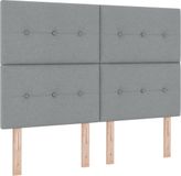 vidaXL Boxspringbed met hoofdeinde Lichtgrijs 140 x 200 cm Stof