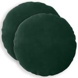 vidaXL - Kussensloop - 2 pcs - HEERLEN - Donkergroen - Ø 50 cm - Fluweel