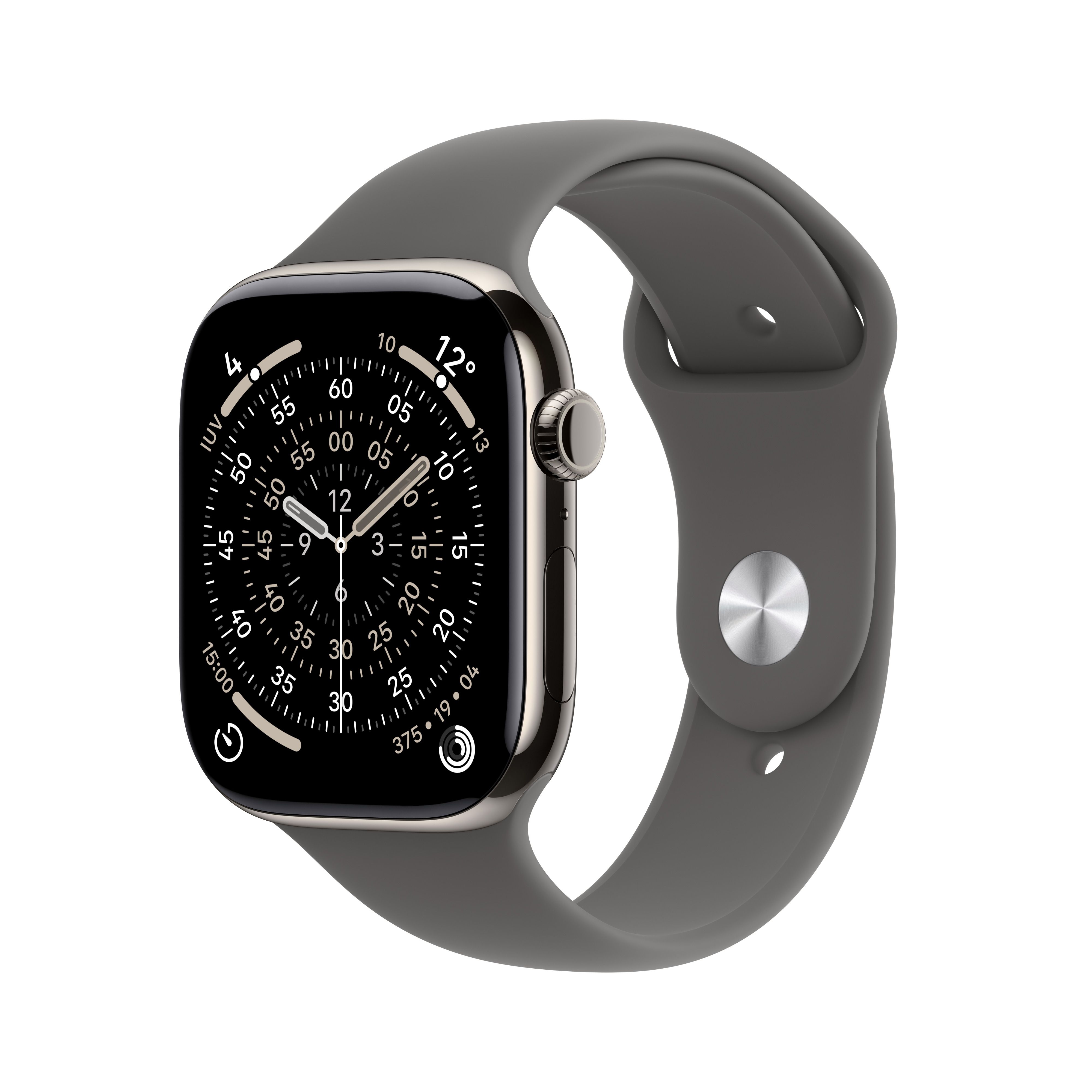 Apple Watch 11 - Wifi + 5G - 42mm - Natural Titanium Case with Stone Grey Sport Band - S/M