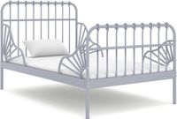 vidaXL Bedframe verlengbaar metaal grijs 80x130/200 cm