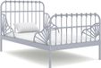 vidaXL Bedframe verlengbaar metaal grijs 80x130/200 cm