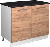 Vicco Wastafelkast Fame-Line, Goudkleurig Eiken/Wit, 100 cm, WB Antraciet