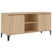 vidaXL Meuble TV avec pieds en métal 103,5 x 35 x 50 cm, couleur chêne sonoma