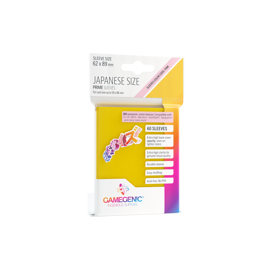 Japanese Sized Sleeves 62x89mm - Geel (60 stuks)