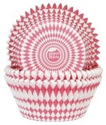 House of Marie Cupcake Cups Harlequino Rood 50x33mm. 50st