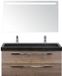 BES LED Seville Badmeubelset 120 cm - 2 Laden Tabacco - Wastafel Lucca Enkel met Sence Spiegel