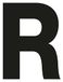 Merriway BH04051 (4 stuks) Zwarte Vinyl Stick-On Wheelie Bin Post Box Krat Stofbak Letters 75mm (3 inch) Letter R - Pack van 4 Stuks