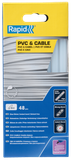 Rapid Lijmpatronen voor PVC en Kabels, 48 Lijmsticks 190mm Lengte, Speciaallijm, Hete Lijm voor Lijmpistolen 11mm, 12mm