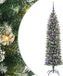 vidaXL Kunstmatige slanke kerstboom Groen en Wit 150 cm