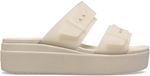 Crocs Brooklyn Buckle Frosted Low Wedge Sandale Dames Beige