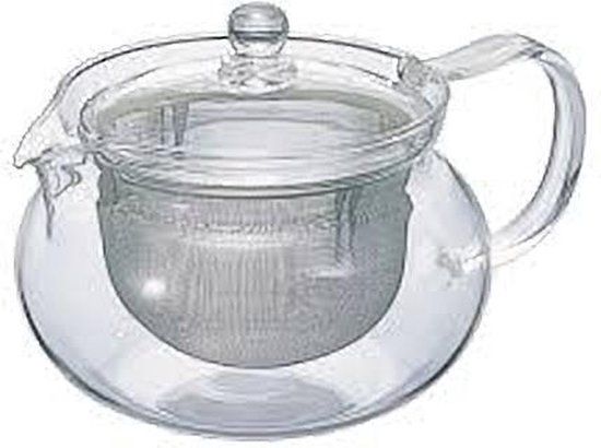 Hario ChaCha Kyusu Maru theepot met zeef 300ml - Transparant/Zilver