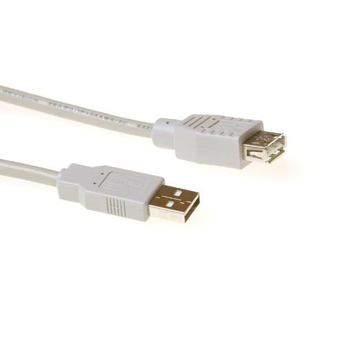 ACT USB 2.0 Verlengkabel - USB A Male naar USB A Female - 1.8m - Ivoor