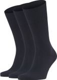 FALKE Airport 3-Pack Heren Sokken - Blauw - Maat 45-46 - Merinowol & Katoen