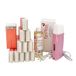 EpilWax Royal Ontharingsset compleet met: Professionele waxverwarmer, 12 roll-on waxen, 100 ml, roze, 100 ontharingsstrips, 1 fles 250 ml afterwaxolie - (Royal Series Pink 12)