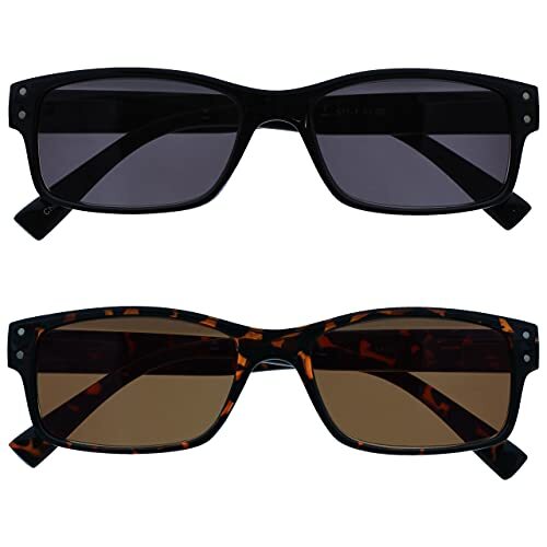 OPULIZE Leesbril 2 Stuks Mannen Groot Zwart Bruine Schildpad Zon Lezers UV400 Scharnieren Met Veer SS11-12 +2,00