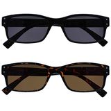 Leesbril 2 Stuks Mannen Groot Zwart Bruine Schildpad Zon Lezers UV400 Scharnieren Met Veer SS11-12 +1,00