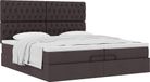 Maison Exclusive - Cadre de lit ottoman avec matelas brun foncé 200 x 200 cm textile