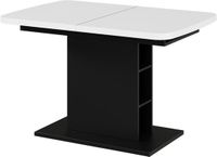 Vicco Eettafel Fenaro, Wit/Zwart, 120-160 x 80 cm met open compartimenten