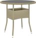 Maison Exclusive - Table de jardin, diamètre 80 cm, hauteur 75 cm, avec plateau en verre et polyrotin, couleur beige