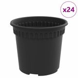 vidaXL Ronde Bloempot Zwart Kunststof 15 x 12 cm (24 stuks)