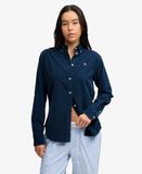 Superdry Chemise en velours côtelé à manches longues bleue Taille : 34