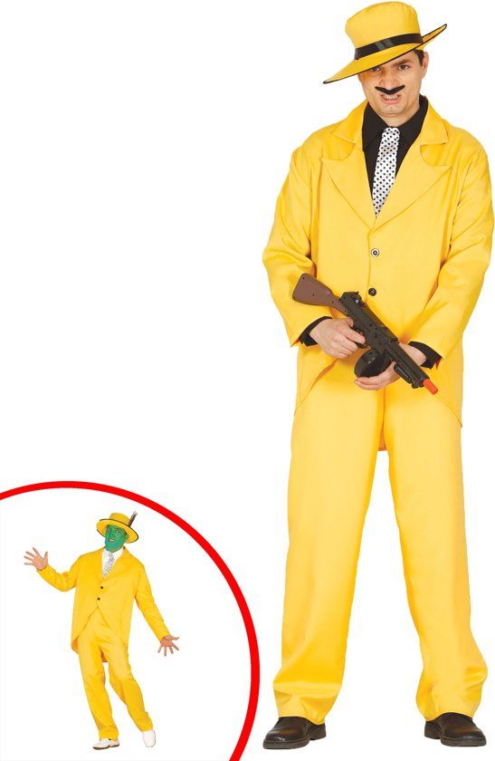 Generik Geel gangster kostuum voor volwassenen - Verkleedkleding