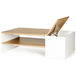 Idmarket - Table basse bar contemporaine Izia - Avec coffre - Bois - Blanc