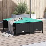 vidaXL Tuinstoelen met kussens 4 stuks zwart polyrotan