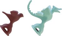 Alessi MGWHS2 Set van twee fluitjes in Pa, lichtgroen en rood