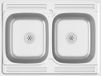 Évier à double bac 800x600x155 mm acier inoxydable argent