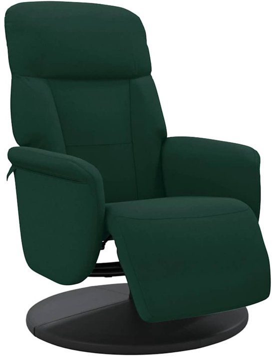 vidaXL Verstelbare fauteuil met voetensteun fluweel donkergroen