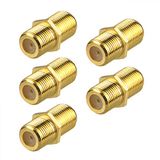 VCE 5pcs F Connector Sat Koppeling Connector Verguld F Koppelingsverlenging voor Antennekabel, Coaxiale Kabel