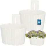 KOTARBAU Bac à fleurs pour balcon - 2 pièces - Blanc - Plastique