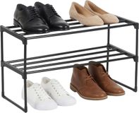 Merkloos Relaxdays Schoenenrek - 2 laags - 38x68x30 cm - zwart