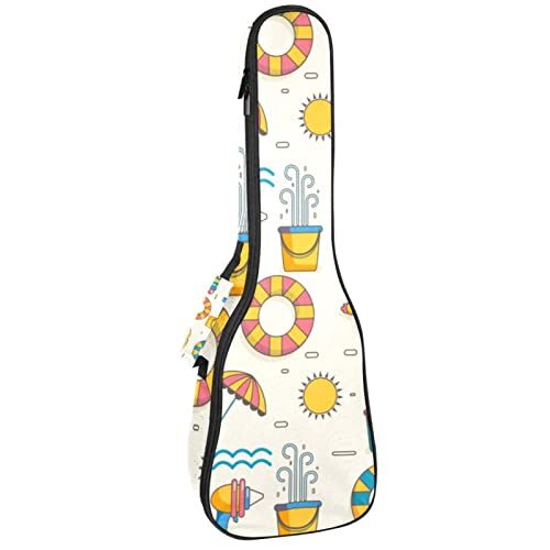 Mersov Concert Ukelele Rugzak, Heavy Duty Ukulele Case Bag met Opslag, Sopraan Concert Tenor Ukelele 10MM Gewatteerde BagBlack SheepsSongkran Thaise Paraplu Zwemmen Ring Sandalen