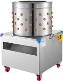 VEVOR Pluimveeplukmachine, Trommeldiameter 50 Cm, 2 Pk, 275 Tpm, Plukmachine Met 106 Vingers en Transportwielen, Roestvrijstalen Verenverwijderaar voor Het Verwerken van 2 Tot 4 Kippen.