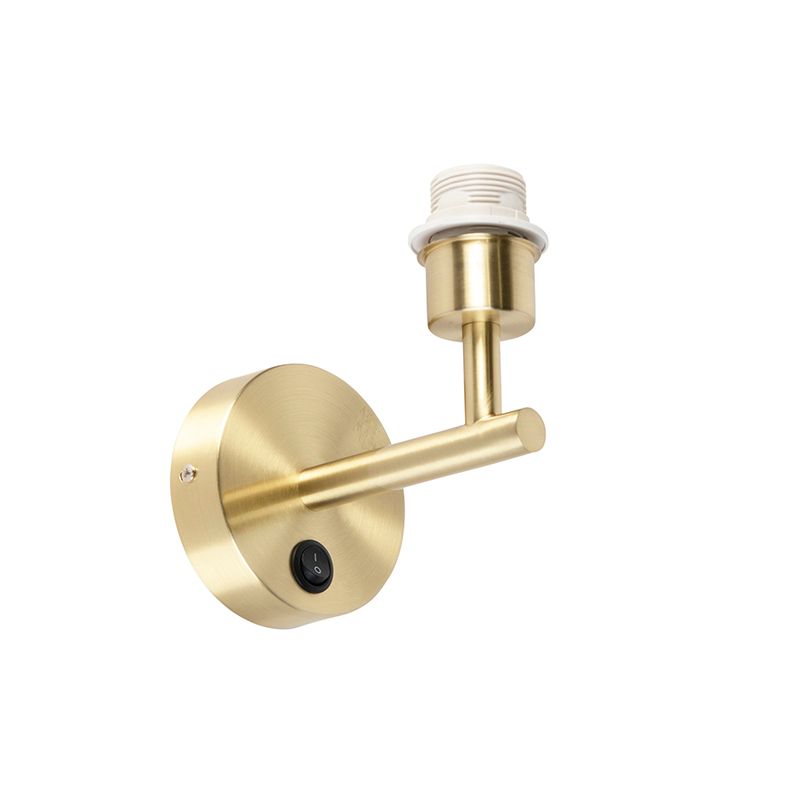 QAZQA Combi Wandlamp met schakelaar 1 lichts D 160 mm Goudmessing