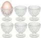 Bellatio Design Eierdopjes Cristal - set van 6x - wit - glas - 5 x 6 cm - voor ontbijt/brunch/pasen